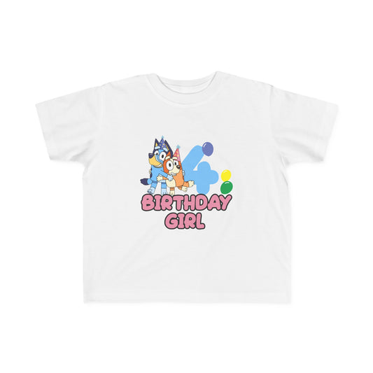 Bluey 4th Birthday GirlsT-Shirt