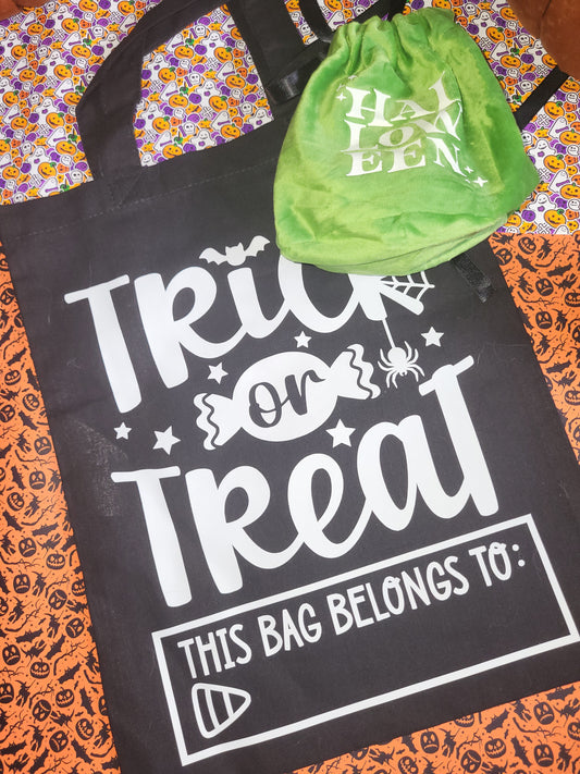 Personalised Trick or Treat Bag with Pouch