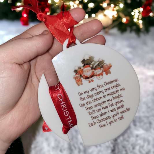 Personalised Height Memory Bauble