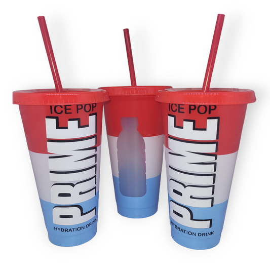 Personalised Prime Ice Pop Cold Cup with Straw