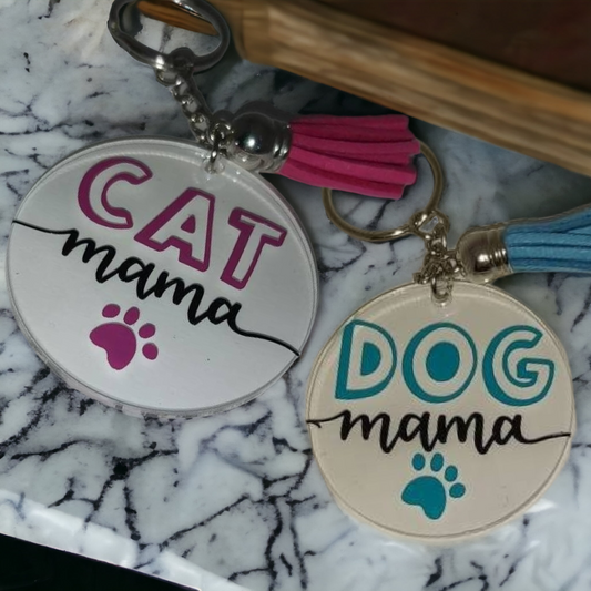 Personalised Pet Mama/dada keyrings