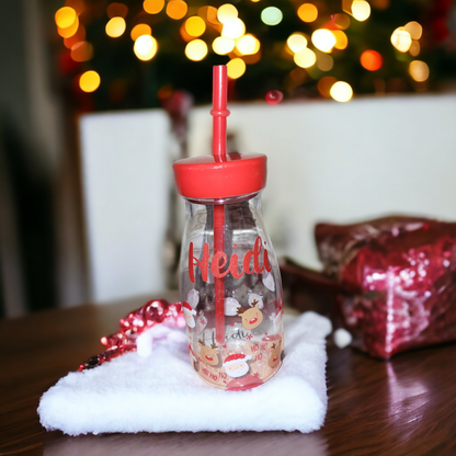 Personalised Christmas Bottle with Straw