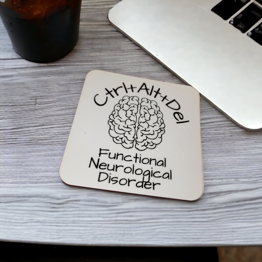 Ctrl+Alt+Del Functional Neurological Disorder Square Hardboard Coaster
