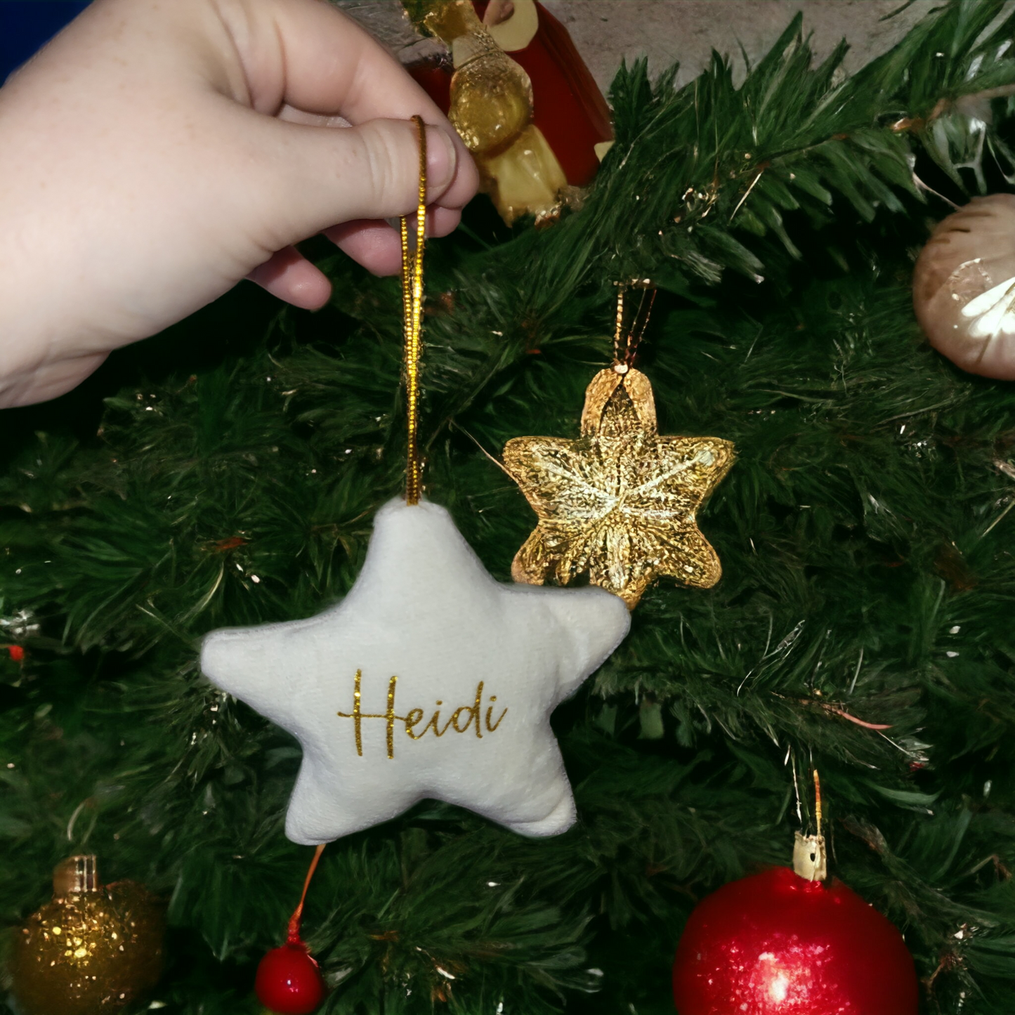 Personalised Velvet Star Christmas Decoration