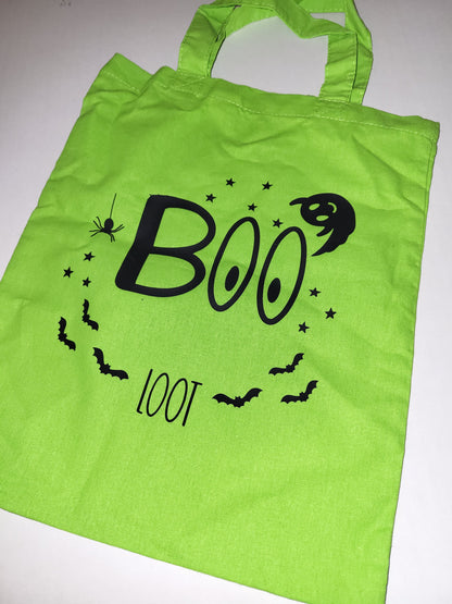 'BOO (Name) LOOT' Trick or Treat Bag